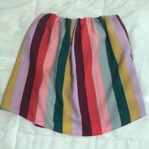 Tube top. Elastic band at top.